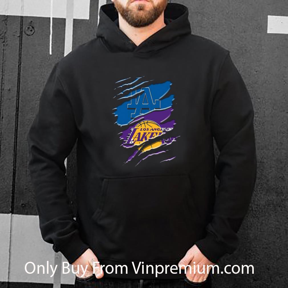 Great Los Angeles Dodgers And Los Angeles Lakers Torn shirt