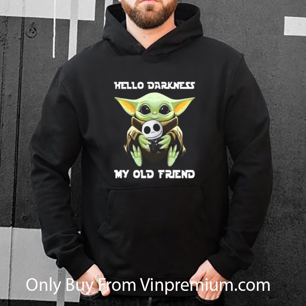 Premium Star Wars Baby Yoda Hug Jack Skellington Hello Darkness My Old Friend shirt