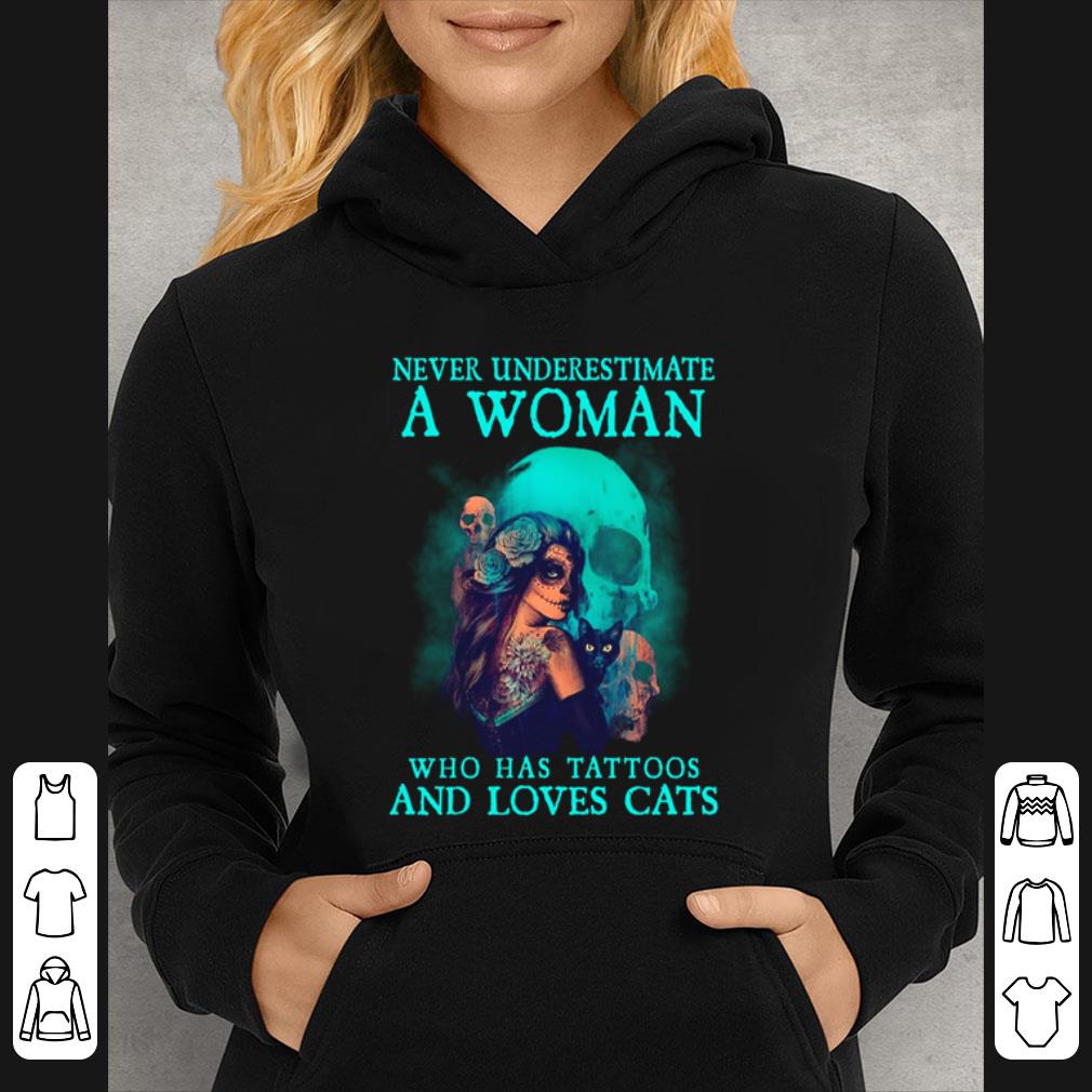 Top Skull Tattoo Girl Never Underestimate A Woman Who Has Tattoos And Loves Cats shirt 5 Top Skull Tattoo Girl Never Underestimate A Woman Who Has Tattoos And Loves Cats shirt