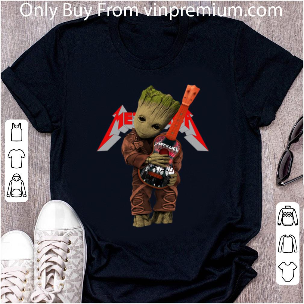 Pretty Baby Groot Hug Guitar Metallica shirt 1 Pretty Baby Groot Hug Guitar Metallica shirt 2