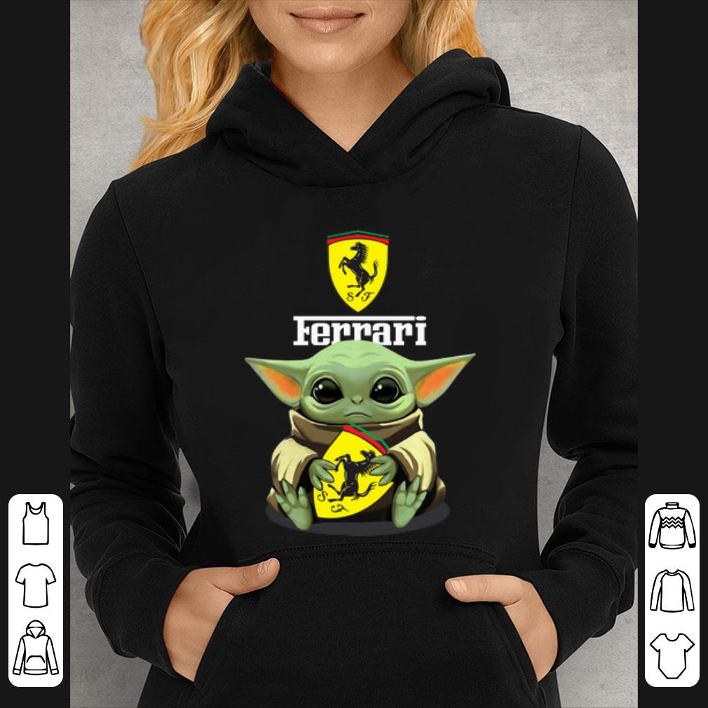 Awesome Baby Yoda hug Ferrari Star Wars Mandalorian shirt