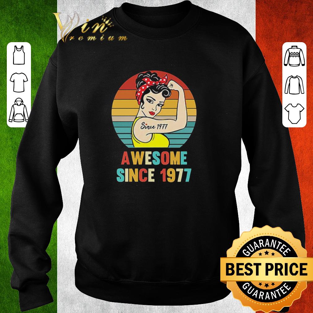 Awesome Strong Girl Tattoo Vintage Since 1977 Retro shirt