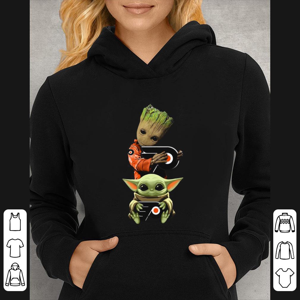 Official Baby Yoda and Baby Groot hug Philadelphia Flyers shirt