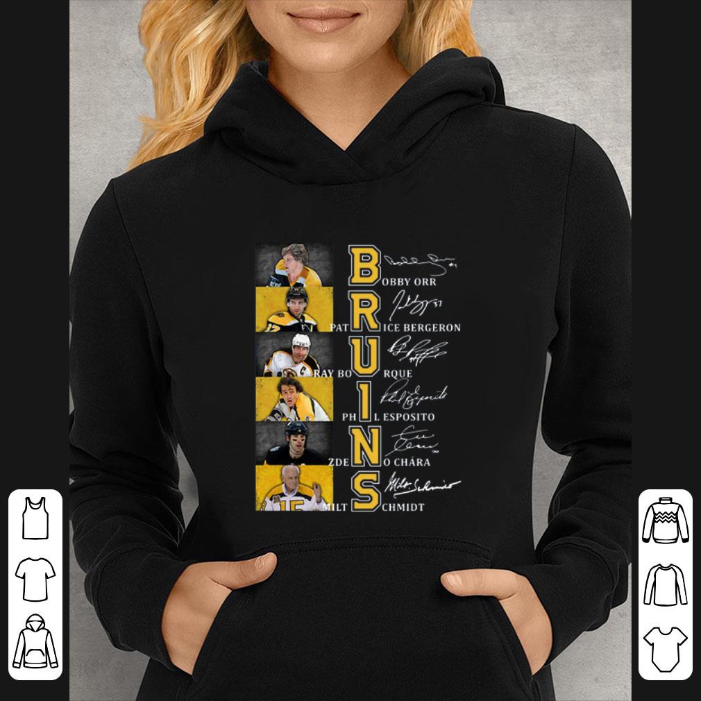 Original Bruins Bobby Orr Patrice Bergeron Signatures shirt