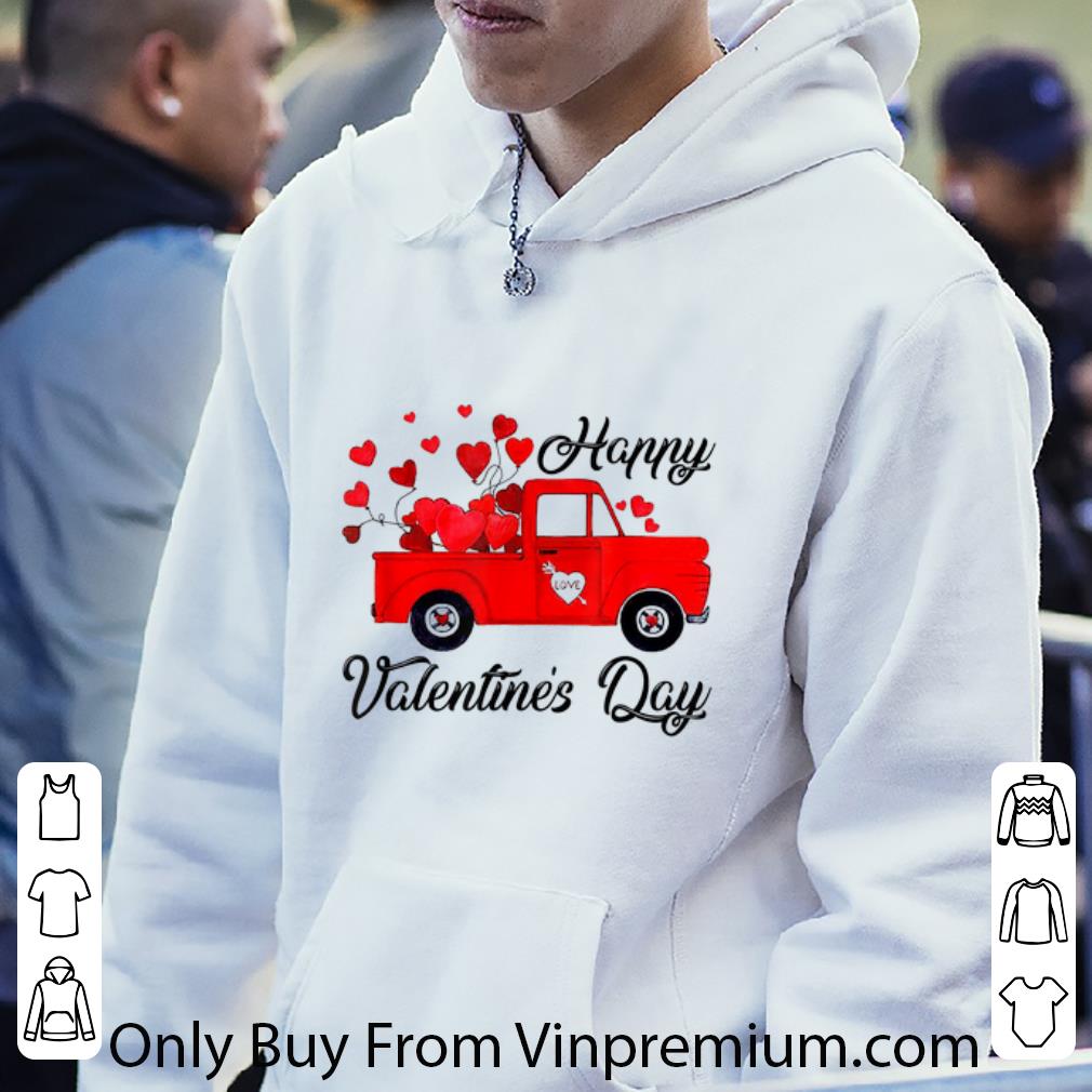 Nice Vintage Red Truck Heart Love Happy Valentine's Day shirt