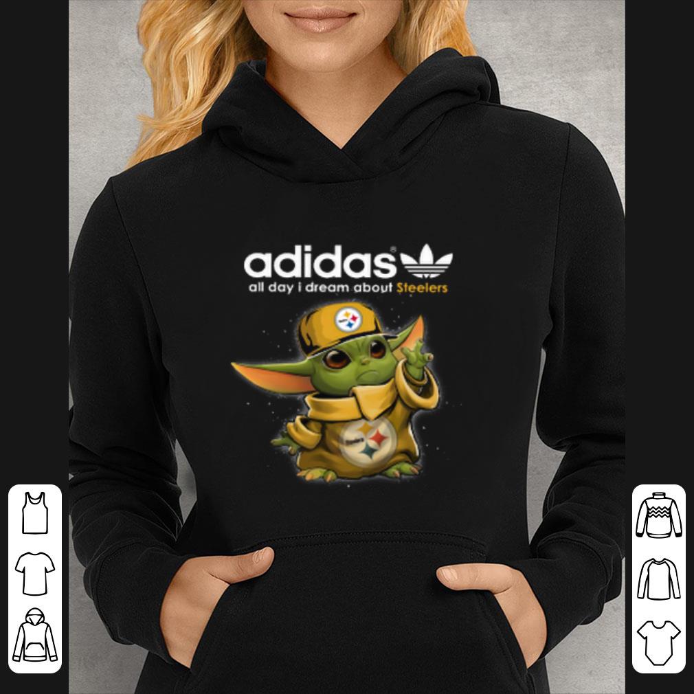 Official Baby Yoda Adidas All Day I Dream About Pittsburg Steelers Hoodie shirt