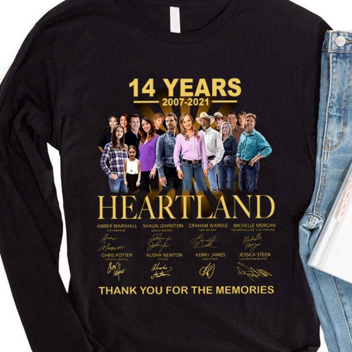 Premium 14 years 2007-2021 Heartland signatures thank you for the memories shirt 7 14 years 2007-2021 Heartland signatures thank you for the memories shirt