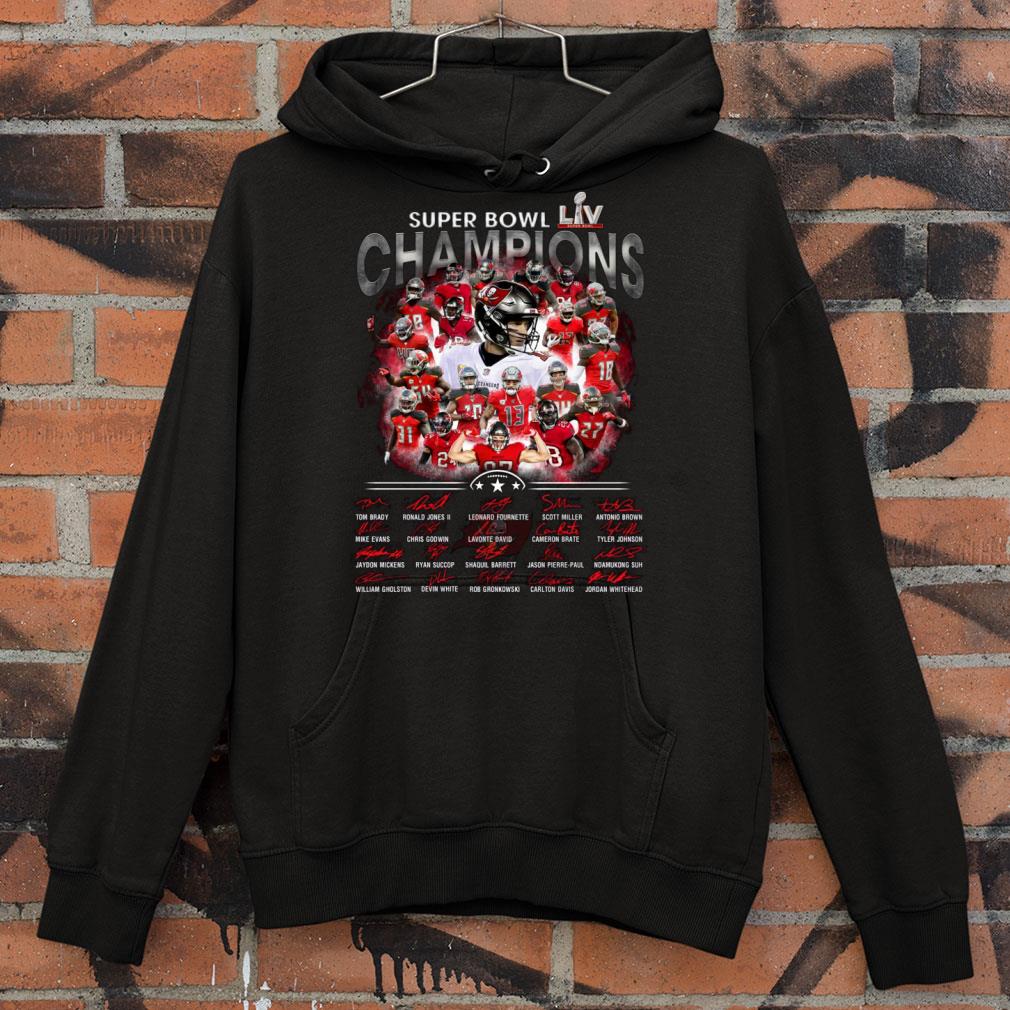Hot Team NFL Tampa Bay Buccaneers Super Bowl LIV Champions Signatures Shirt 7 Team NFL Tampa Bay Buccaneers Super Bowl LIV Champions Signatures Shirt