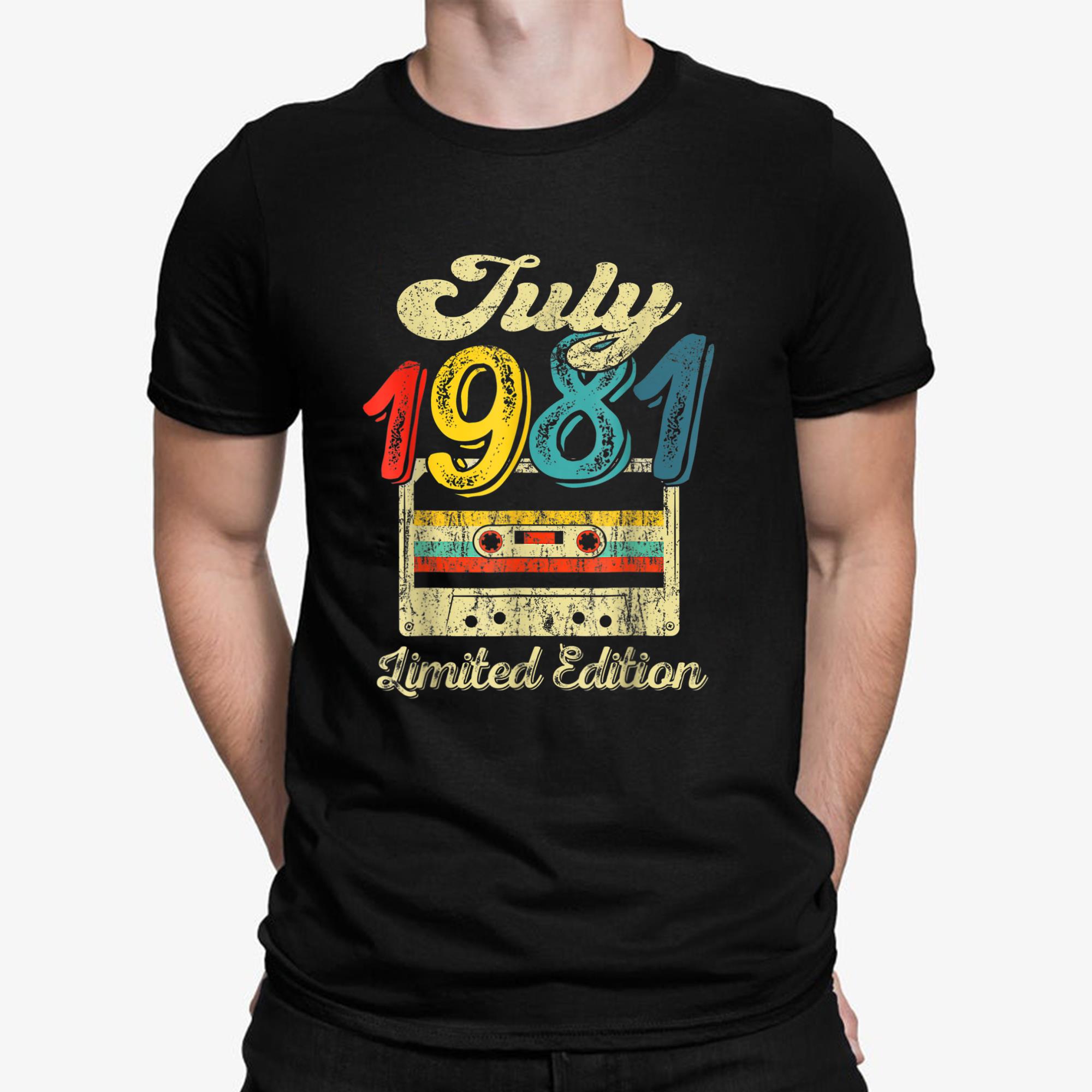 Vintage July 1981 Cassette Tape 40th Birthday Decorations T Shirt - Christmas in July Mid Year Report Still Naughty Vintage Tank Top, Sweatshirt