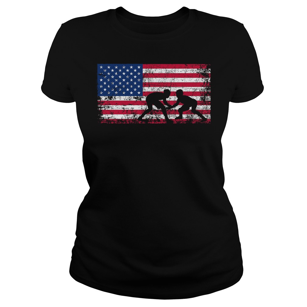 American Flag Wrestling Shirt 6 American Flag Wrestling Ladies