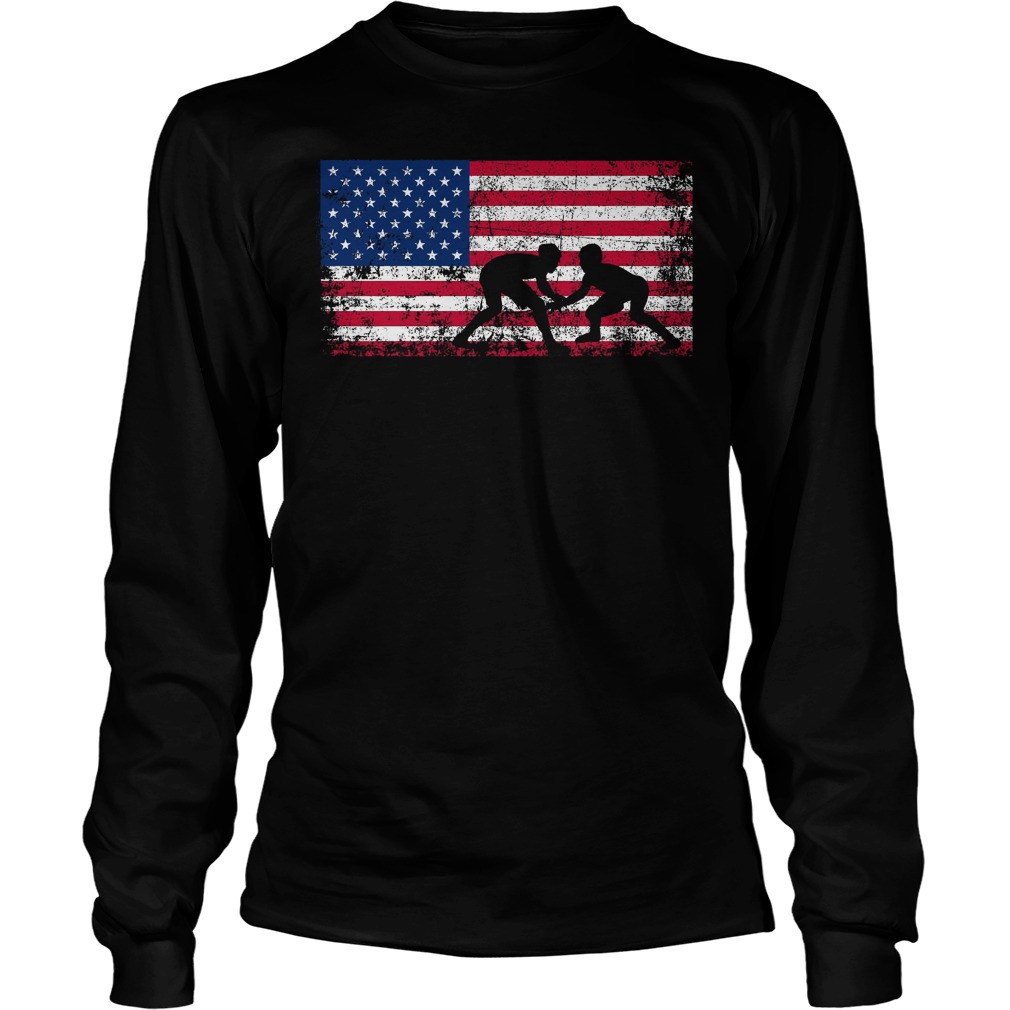American Flag Wrestling Shirt 3 American Flag Wrestling Longsleeve