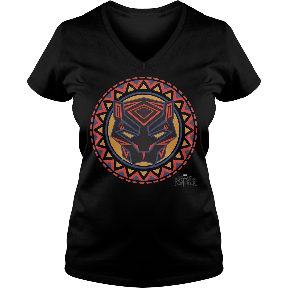 Marvel Black Panther Movie Geometric Pattern Mask Shirt 5 Marvel Black Panther Movie Geometric Pattern Mask V Neck