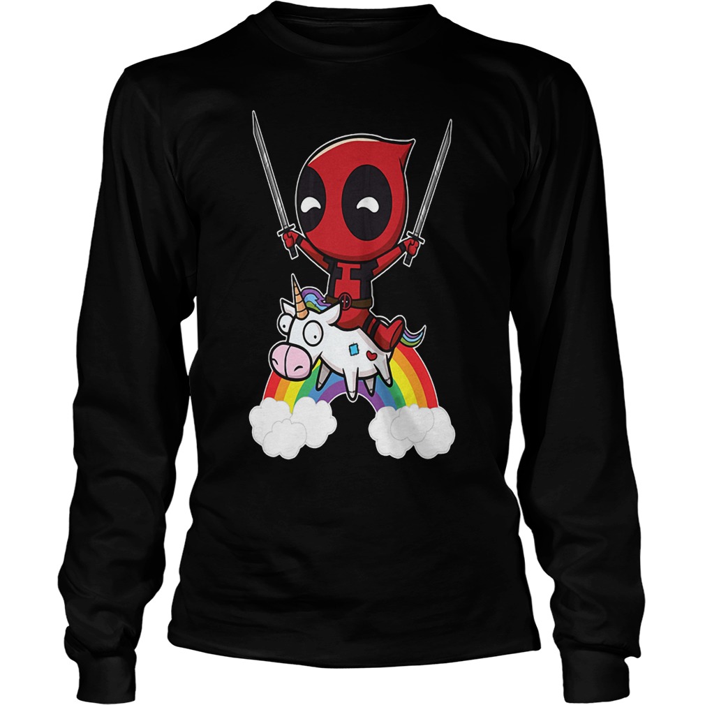 Deadpool Riding Unicorn Longsleeve