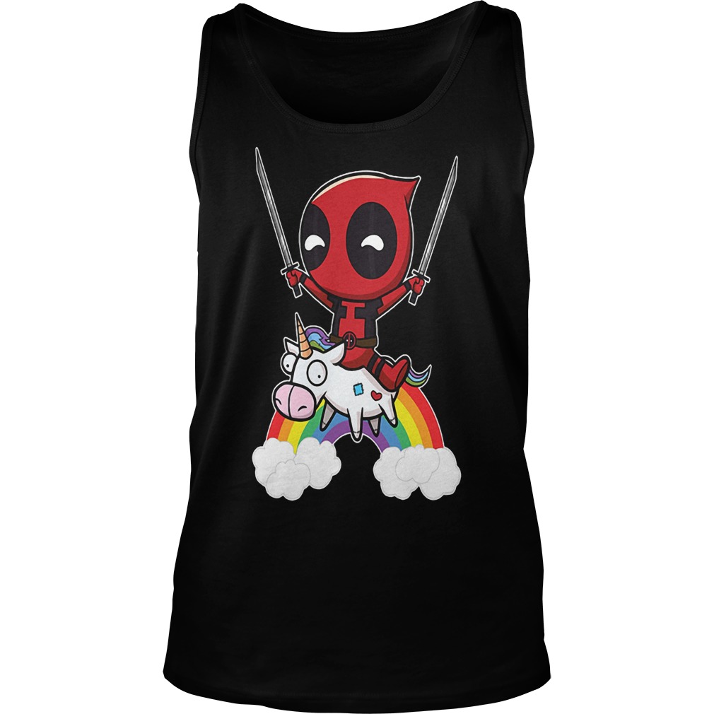Deadpool Riding Unicorn Tanktop