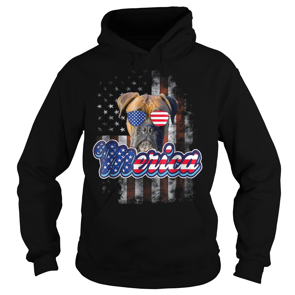 American Flag America 4th Of July Dog Patriotic Boxer T-Shirt 2 American Flag America 4th Of July Dog Patriotic Boxer Hoodie