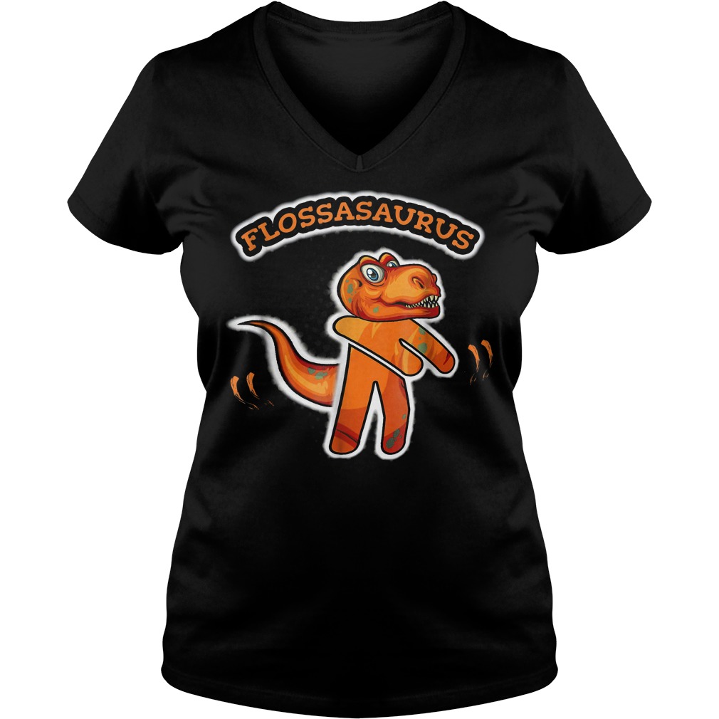 Flossa Saurus Dinosaur V Neck