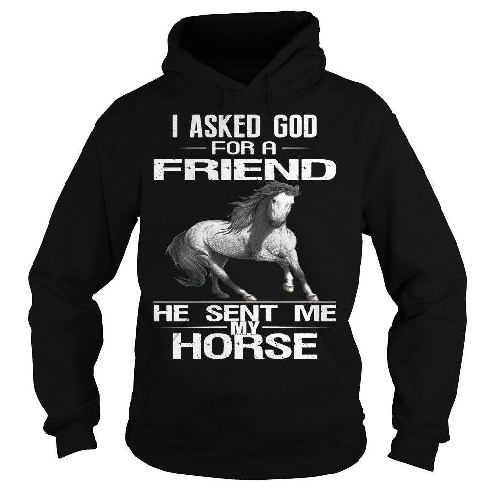 I Asked God For A Friend He Sent Me My Horse T-Shirt 2 I Asked God For A Friend He Sent Me My Horse Hoodie