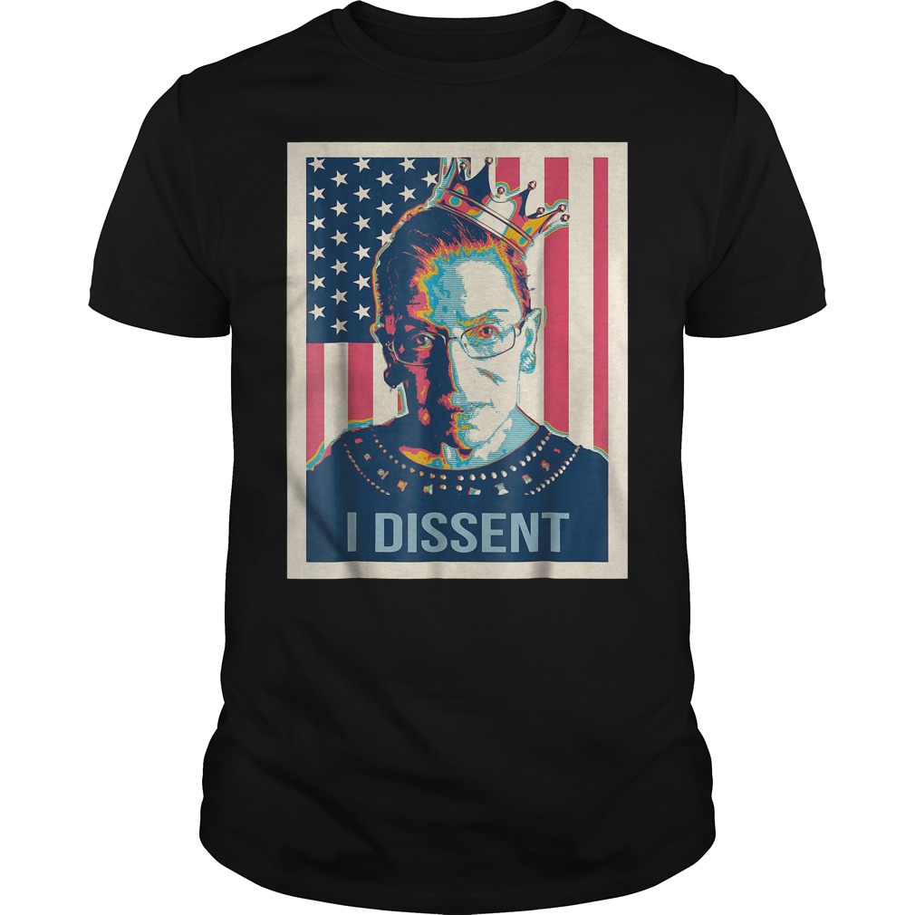 Notorious RBG I Dissent American Flag Guys Tee