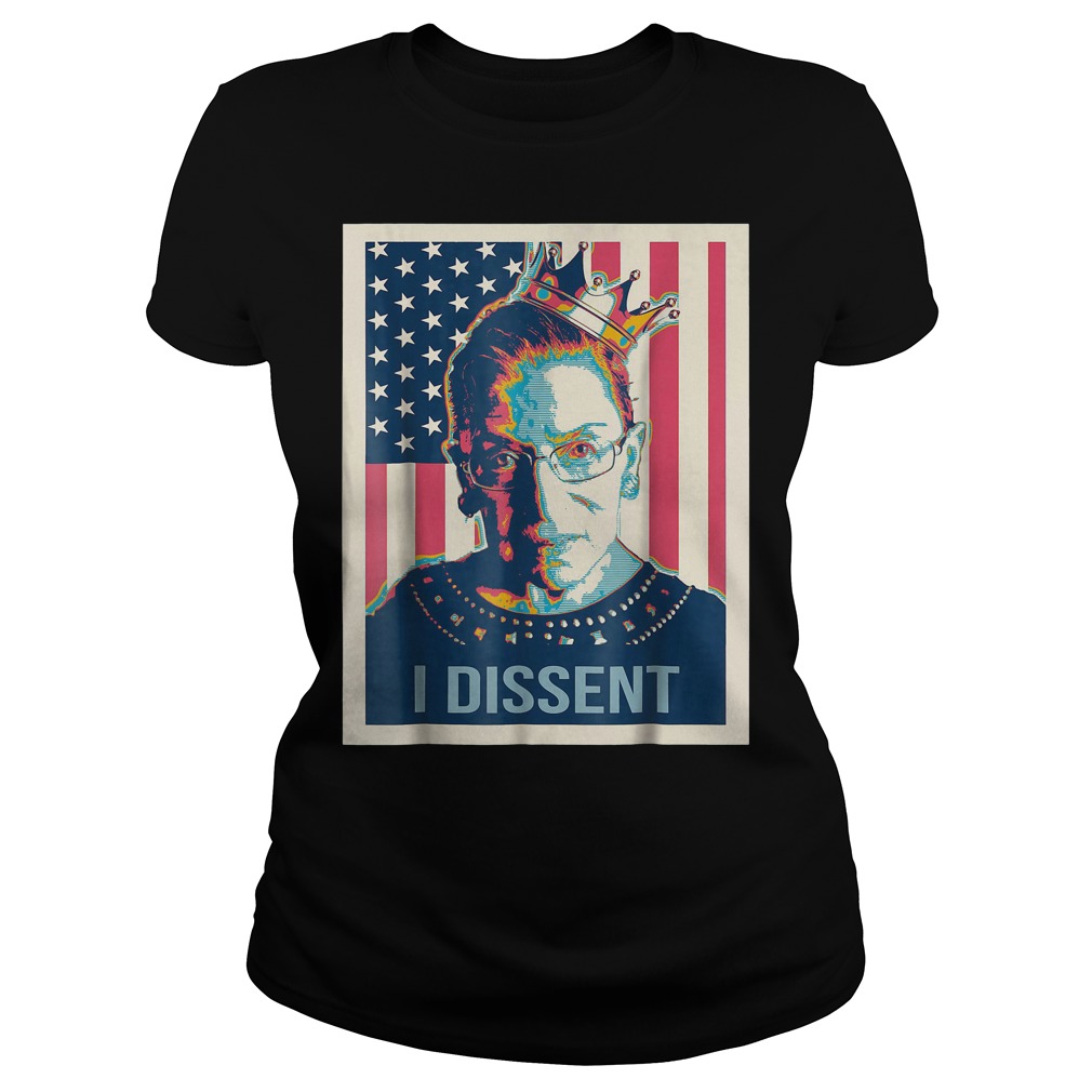 Notorious RBG I Dissent American Flag Ladies Tee