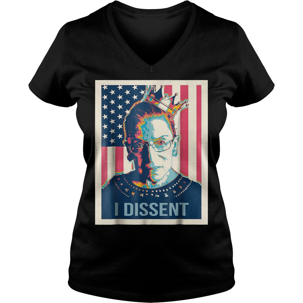 Notorious RBG I Dissent American Flag Ladies V-Neck