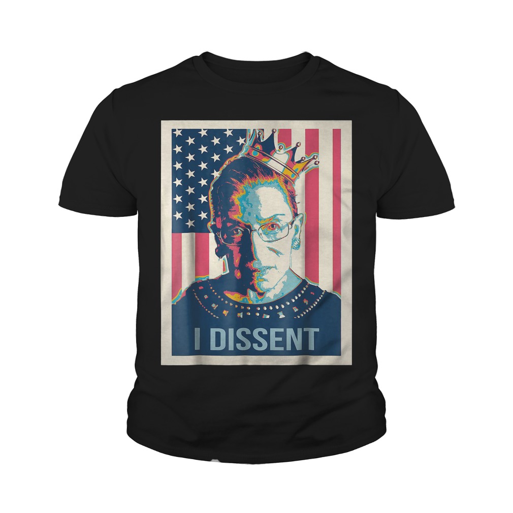 Notorious RBG I Dissent American Flag Youth Tee