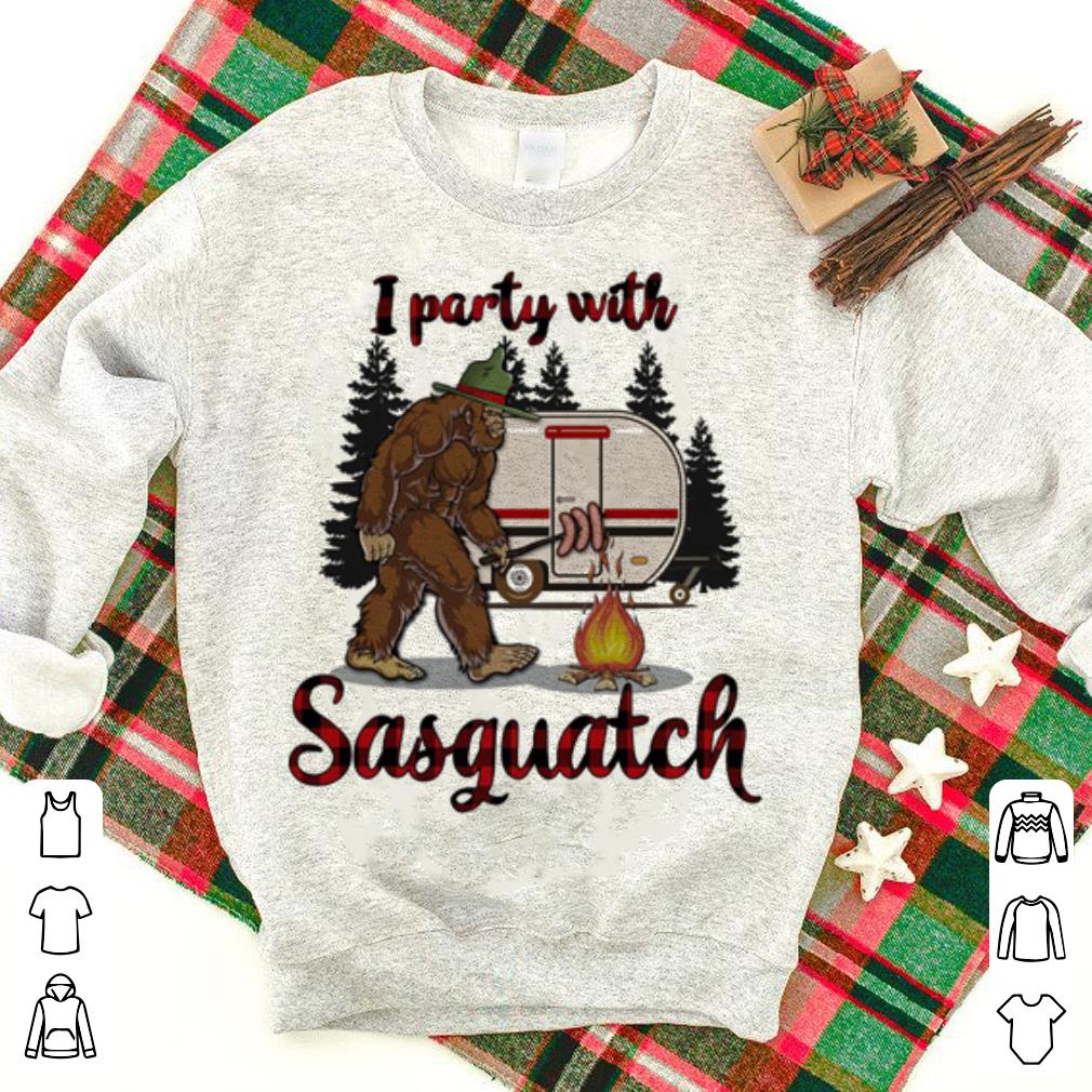 Bigfoot Shirt I Party With Sasquatch Yeti Camping T-Shirt