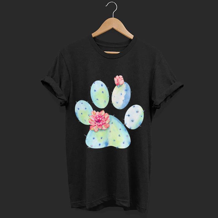 Dog paws cactus and flowers shirt