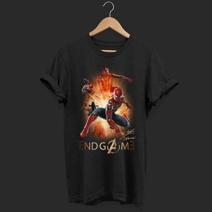 Spider man Peter Parker signature Marvel Avengers Endgame shirt