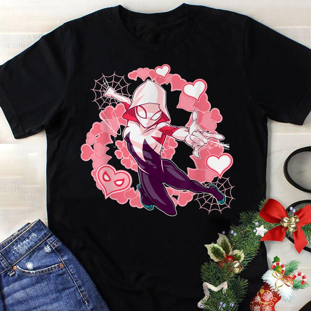 Awesome Marvel Spider Man Into the Spider Verse Gwen Stacy Hearts shirt
