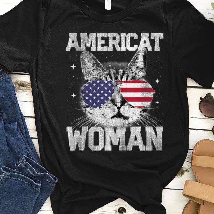 Premium Americat Woman Americat Flag Shirt