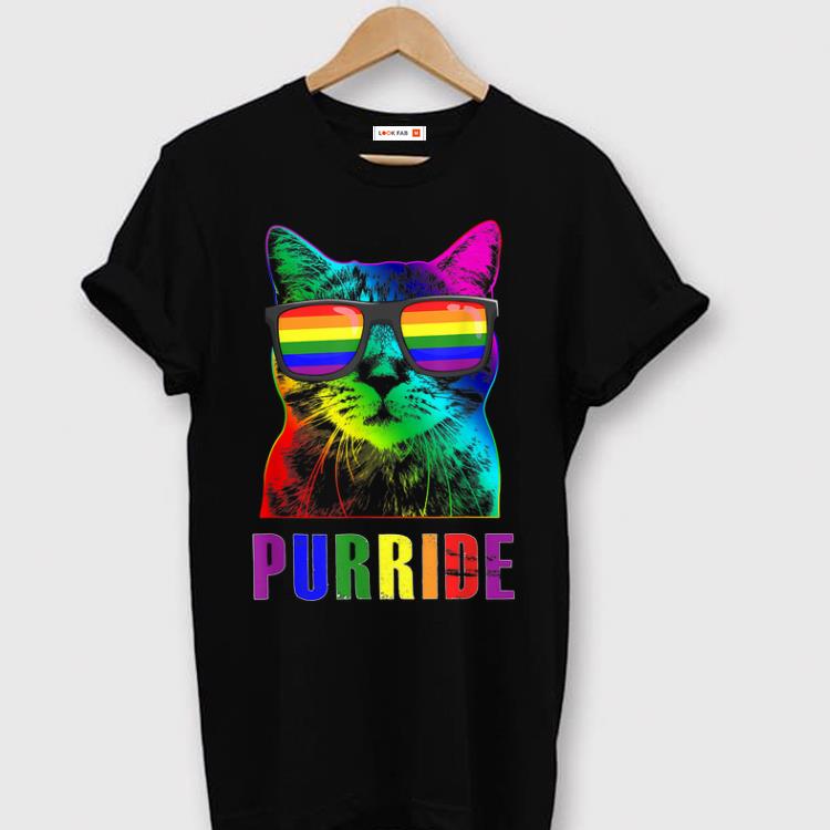 Awesome Gay Prides LGBT Cat Gift Purride Rainbow Cat shirt