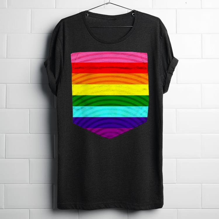 Original 8 Stripe Gay Pride Flag Pocket Tee shirt