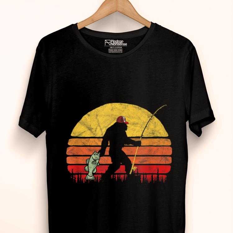 Original Bass Fishing Bigfoot In Trucker Hat Retro Gift Shirt
