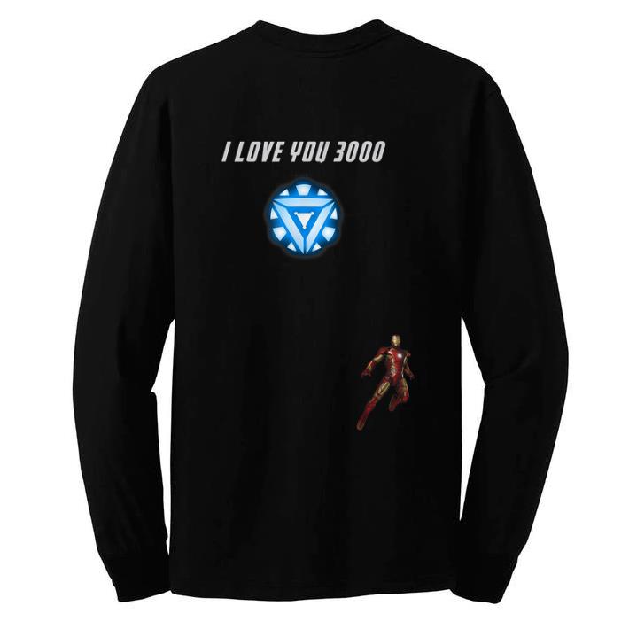 Original Iron man Arc reactor I Love You 3000 End game Marvel shirt