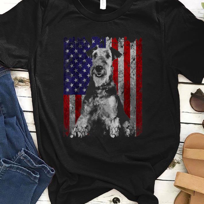 Patriotic Airedale Terrier American Flag Dog Gifts shirt