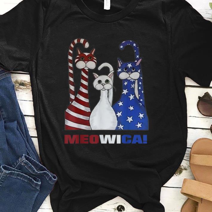 Red White Blue Cat American Flag Patriotic shirt