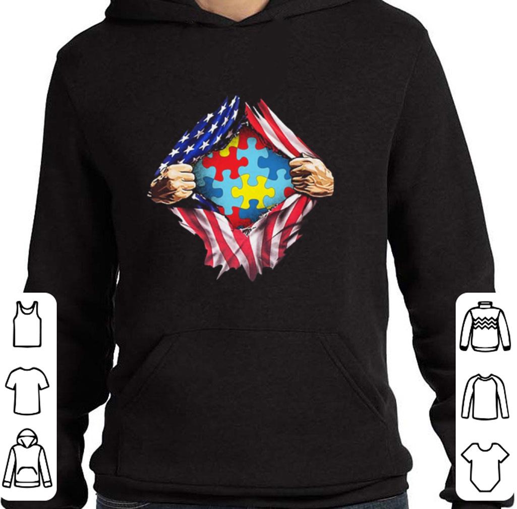 Top Autism Awareness American flag shirt