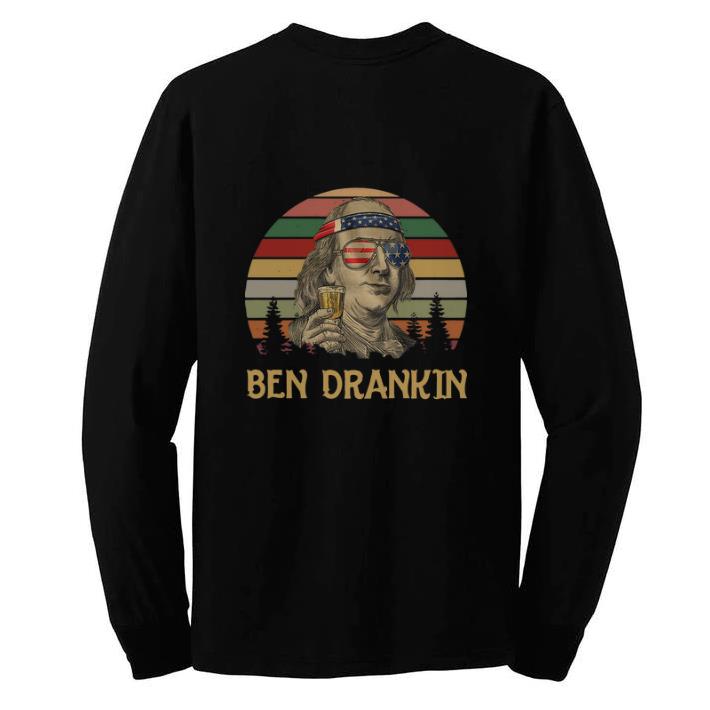 Top Ben Drankin Benjamin Franklin American sunset shirt