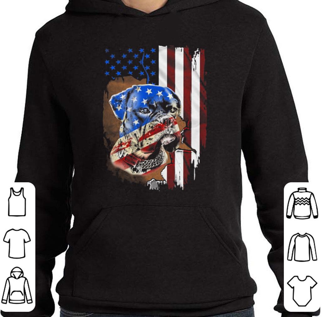 Top Boxer dog American flag shirt