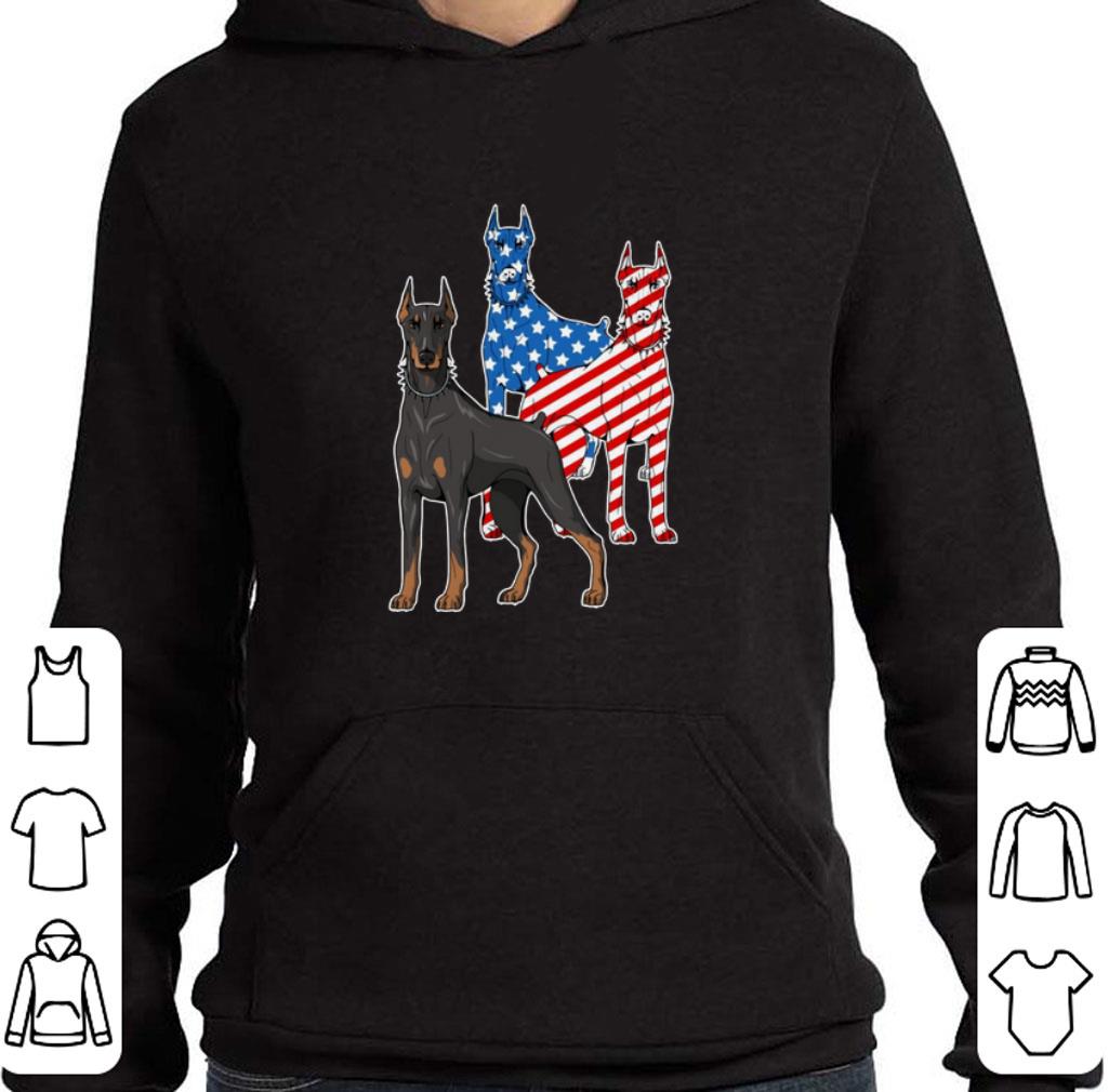 Top Dobermann American flag shirt