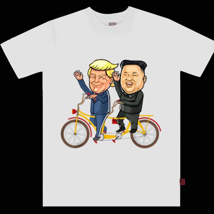Awesome Trump and Kim Jong Un On The Couple Bicycle shirt