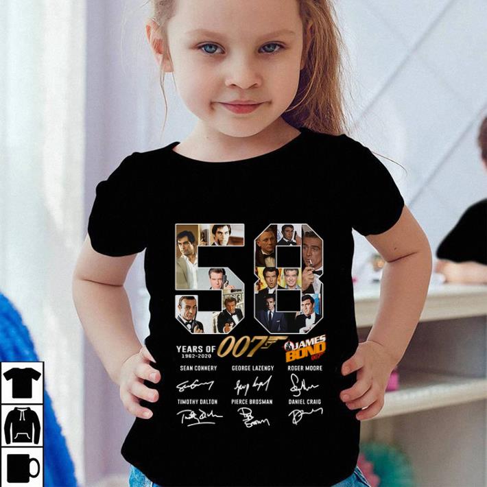 Premium 58 years of 007 James Bond 1962-2020 signatures shirt