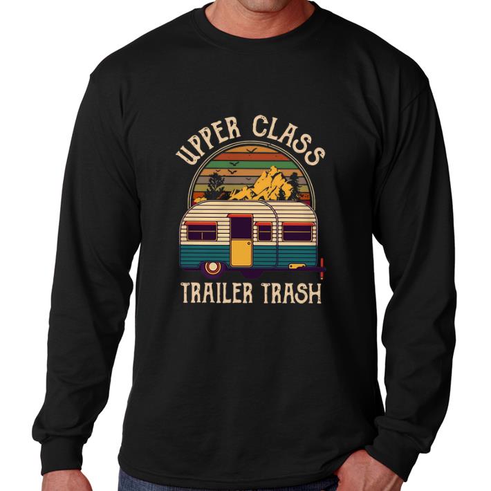 Premium Camping Upper class trailer trash vintage sunset shirt