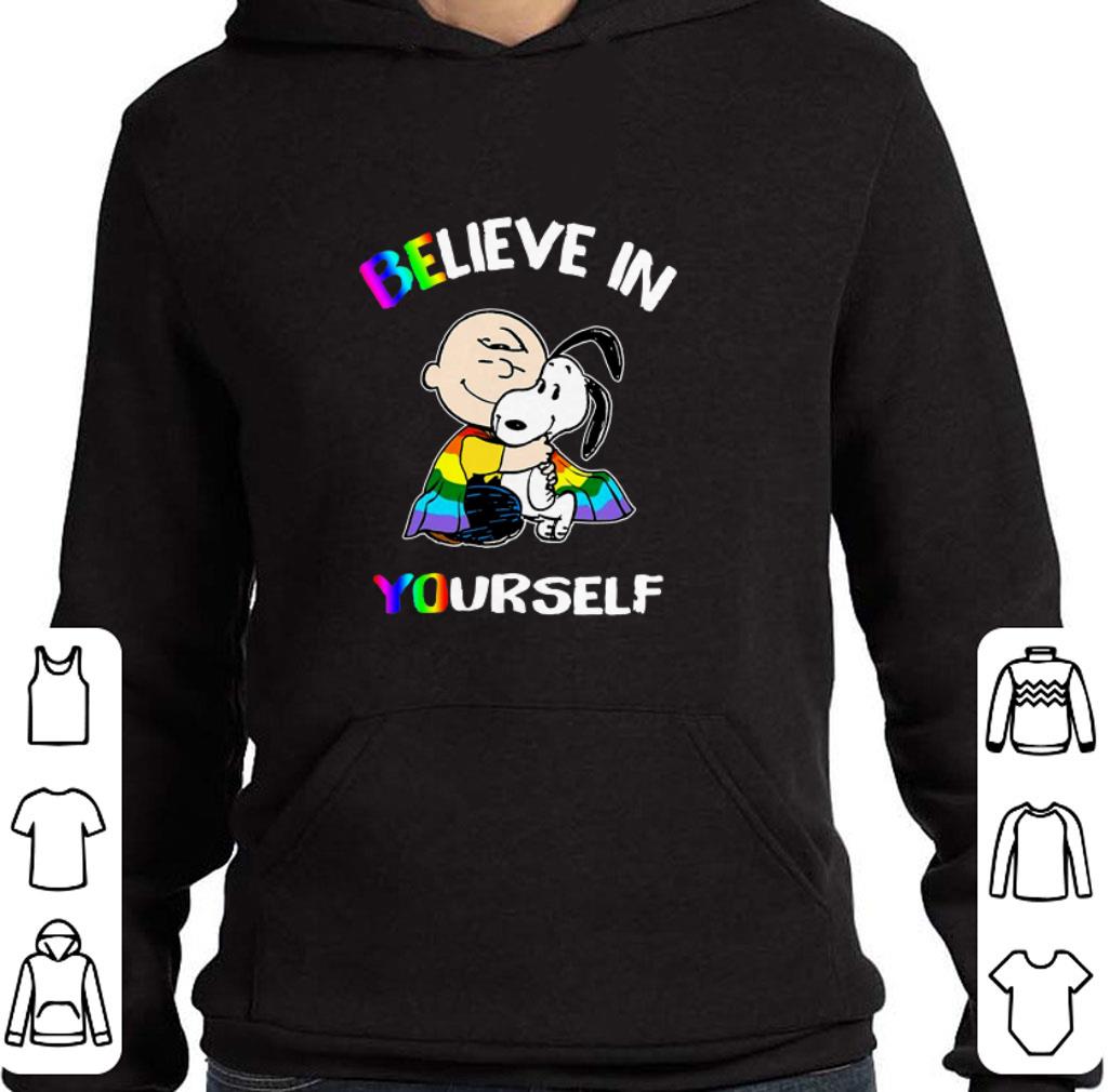Premium Charlie Brown and Snoopy believe in yourself LGBT shirt