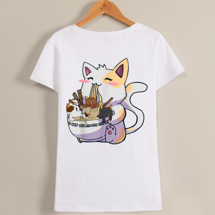 Pretty Anime Japanese Noodles Kawaii Neko Cat Ramen Bowl shirt