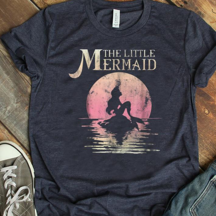 Pretty Disney The Little Mermaid Ariel Rock Moon Silhouette shirt