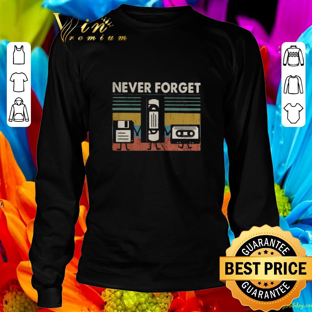 Awesome Never Forget Floppy Disk VHS Cassette Tape vintage shirt