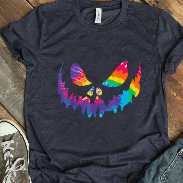 Hot Tie Dye Pumpkin Face, Cool Halloweens shirt