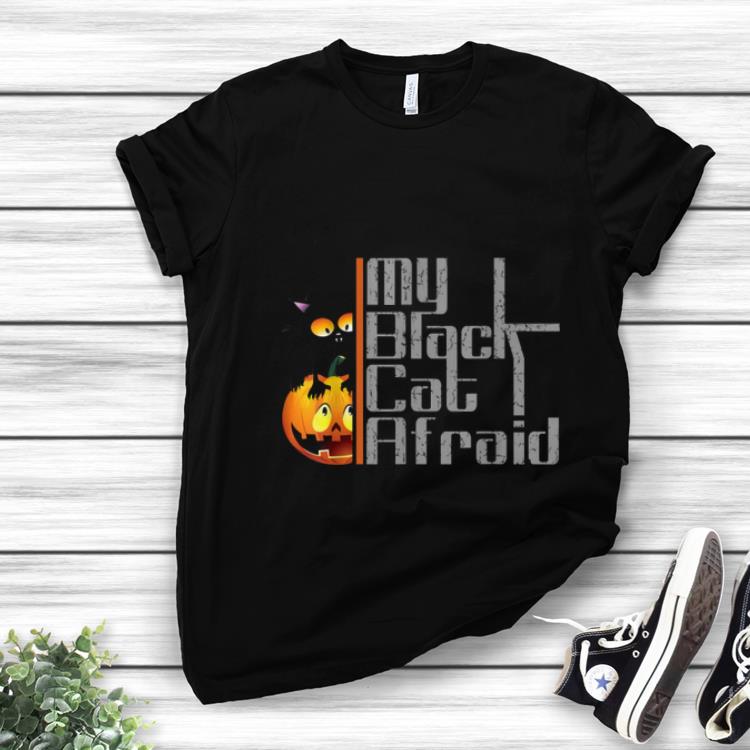 Official Black Cat Afraid On Pumpkin Halloween