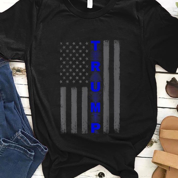 Original Thin blue line Trump American flag shirt